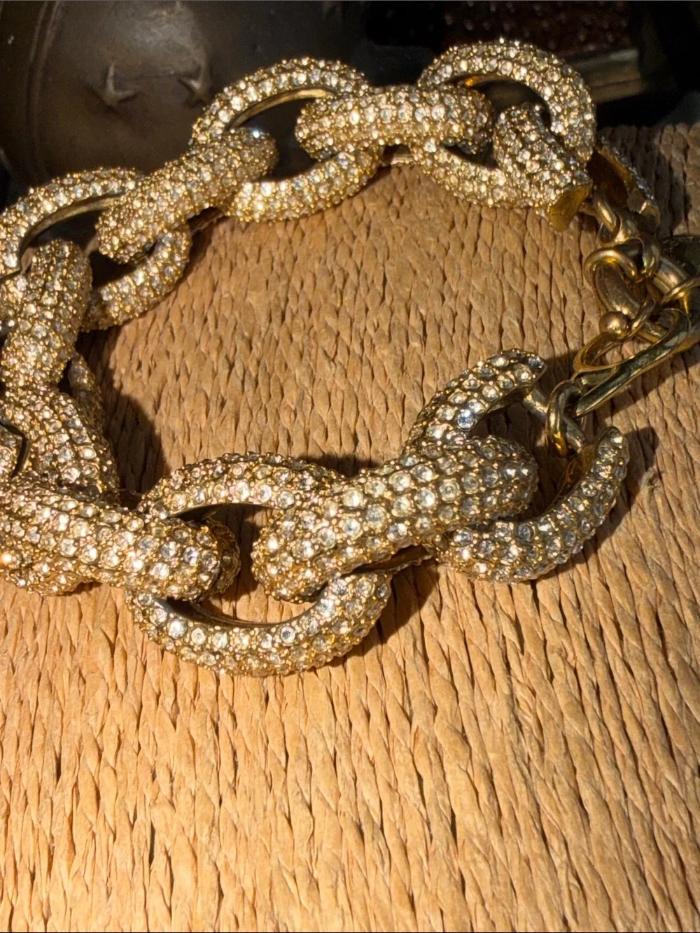 J. Crew Gold Crystal Pavé Link Bracelet